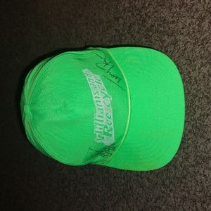 Sportsman Williams and Ree-cycling Neon Green Snapback Green Hat w/ Rope Signed